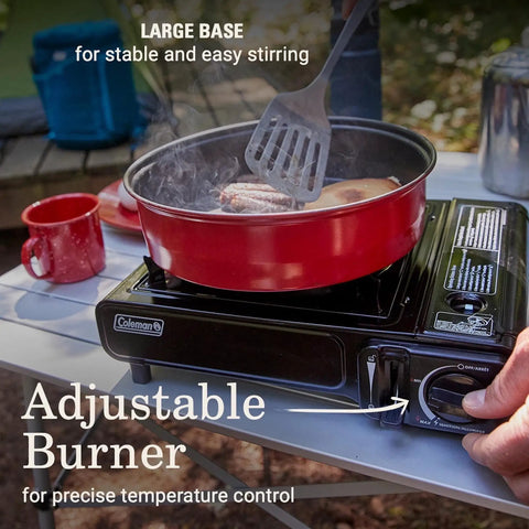 Portable Camping Stove With Carry Case And InstaStart Ignition 1 Burner Butane Cooktop Adjustable Burner for outdoor cooking.