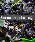 Aviation Grade Titanium Cone Head Screws Torx Anti Theft 4 Pack M4 M5 M6 M8 Burnt Blue CNC Machined on motorcycle engine.