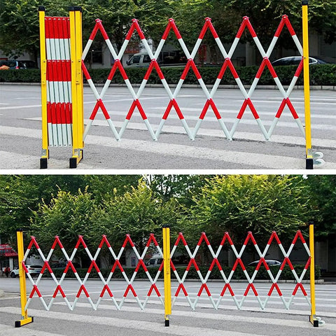 Built Like A Tank Retractable Traffic Barricade Featuring Smooth Glide Pulleys And A Quick Fold Stand For Snatch And Go Crowd Control Fencing Construction Sites, displayed in open position.