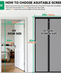Upgraded Magnetic Screen Door With Full Strip Magnets, Heavy Duty Fiberglass Mesh, Quick Close Auto Closure For Single Doors 36 x 80 Inch, Screen Size 39 x 82 Inch, Black, Durable Fit For High Traffic Doors - Size Guide