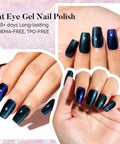 Cat Eye Gel Nail Polish Kit With UV LED Colors Vegan Cruelty Free HEMA Free Gentle On Natural Nails Set Of 6 10ml showcased on nails