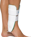 Air-Stirrup Ankle Brace For Recovery, Semi-Rigid Support After Injury on right foot, medium size, low-profile design with straps