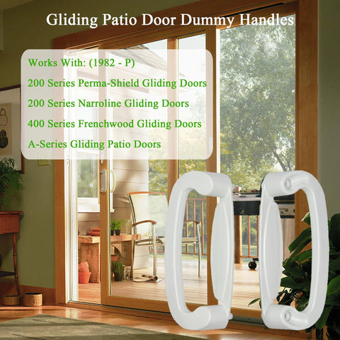 Patio Door Dummy Pull Handles Compatible With Tribeca Style OEM 2562033 2573602 2573604, white diecast, home interior