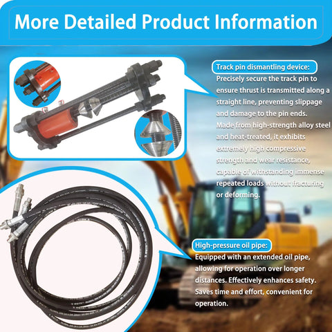 Beefy 100 Ton Hydraulic Pin Press For Excavators With All In One Sleeve And Chain Integrated System, 220V 1500W Electric Pump Dismantling Tool For Track Pin Repair And Machinery Maintenance, hydraulic hose and pin clamps