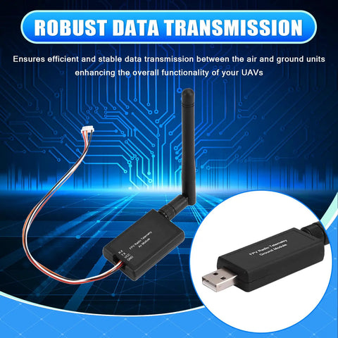High Power 433MHz 500mW Radio Telemetry Module for Air and Ground Data Transmission with USB and antenna