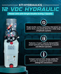 12V Dump Trailer Hydraulic Pump Power Unit With Single And Double Acting Pump 3 Quart Capacity Heavy Duty Workhorse Lift System