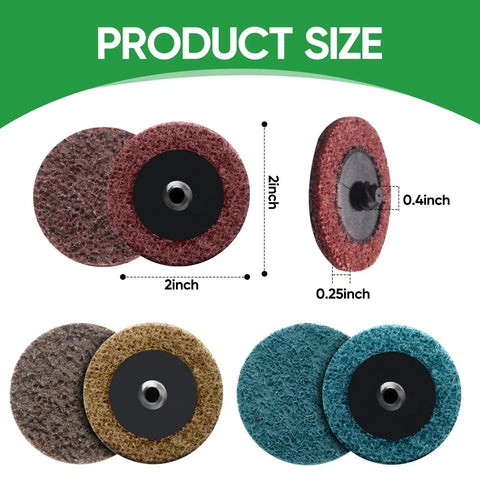 Two Inch Quick Change Surface Conditioning Discs Set Of 150 Pieces Medium Grit Aluminum Oxide For Die Grinders illustrated