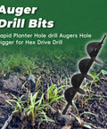 Beefy Heavy Duty Garden Auger Drill Bit 6 By 31.5 Inches Spiral Earth Auger for post holes and landscaping, in soil.