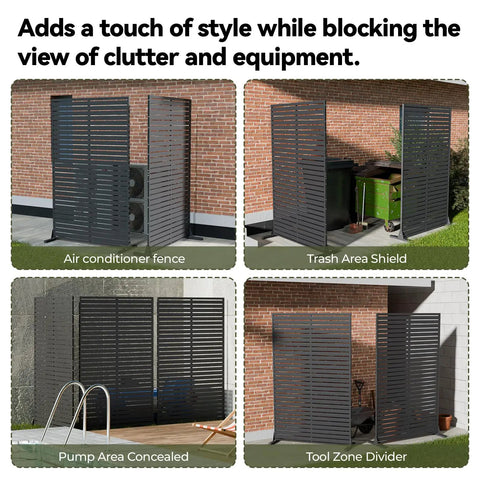 Outdoor Privacy Screen 72 Inch High By 47 Inch Wide Freestanding Decorative Panel With Stand Weather Resistant Divider Fence