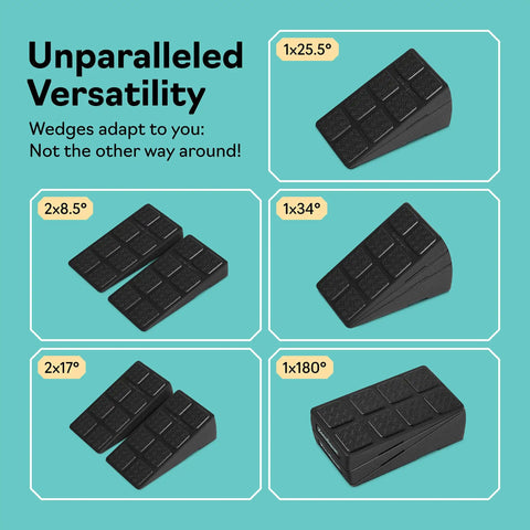 Heavy Duty Squat Wedge Block Set For Fitness Fanatics With Dope High Weight Rating Epp Foam Build showing various wedge angles