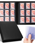 Dope 252 Slot Toploader Binder With Fourteen Pages Each With Nine Pockets Holds Up To 252 Toploaders binder open and closed view