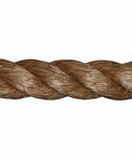 Heavy Duty Manila Rope 1-1/2 Inch By 50 Feet Pure Number 1 Abaca Fiber Brown, close-up of twisted natural fiber texture.