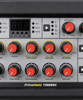 Control panel of 225 Amp AC DC TIG Stick Welder With Pulse Function And 200 Hertz Control, featuring adjustment knobs and digital display.