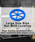 Large blue aluminum leveling nut from Tough Blue Aluminum Leveling Nuts Kit With Hot Bed Springs, M4 Screws, And Silicone Mounts.