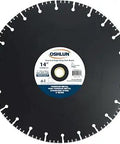 14 Inch Diamond Chop Saw Blade With 1 Inch Arbor For Stainless Steel And Ferrous Metals Long Lasting Diamond Grit Cut 0.135 Inch Kerf 5400 Max RPM