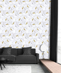 Thick 3mm Hexagon Peel And Stick Backsplash Tiles For Kitchen And Bathroom With Realistic Carrara White Marble Look And Metal Gold Accents Easy DIY Installation 10 Sheet Bundle on living room wall