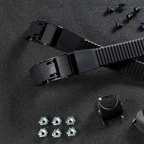 Must-Have 2 Pack Inline Skate Strap Replacement Kit With Adjustable Buckles, screws, nuts for inline and quad skates shown