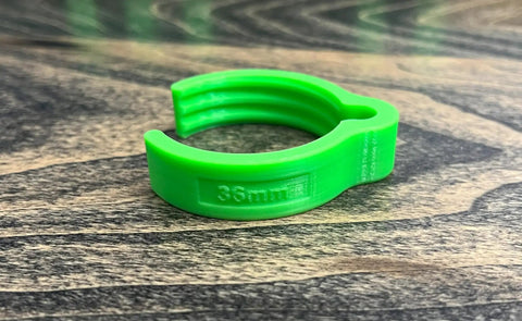 Green 36mm hose clip for Eight Pack Coiled Hose Clips For 36mm Dust Collection Hoses, Keeps Plug It Power Cable Tight Against Hose.