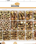 521Pcs Metric Class 8 8 Serrated Hex Cap Flange Bolts Kit in organizer box, anti-slip teeth visible, arranged by size
