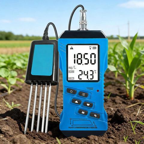 7 In 1 Soil Tester Kit With Digital Moisture Meter NPK pH Temperature EC Conductivity Fertility Analyzer in field