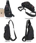 Dope Ultra Lightweight Sling Bag For Men And Women Crossbody showing front, overlooking, right, and back views with secure pockets