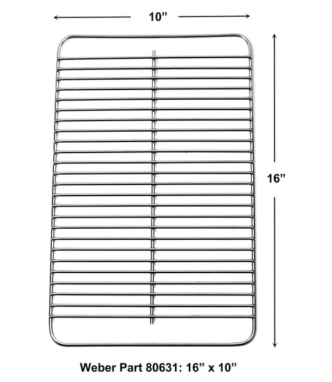 Game Changing Stainless Steel Cooking Grate And Flavorizer Bar Combo Kit Replacement For Weber Go Anywhere Portable Gas Charcoal Grill, 16" x 10" Stainless Steel Grate.