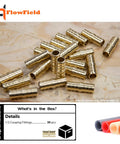 Half Inch PEX B Brass Fittings Set With Drop Ear Elbows Tees And Couplings For Plumbing Includes 5 Brass Elbows And 10 Stainless Cinch Clamps For DIY Ready Easy PEX Installation.