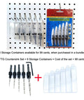 FTG USA Countersink Drill Bit Set, 5 pcs (#4-#12) with 6 clear storage containers