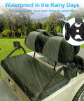 Universal Adjustable Golf Cart Cup Holder And Phone Mount Fits Ezgo Club Car Yamaha Models waterproof with drain holes for rain protection.