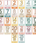 Boho Number Card Set For Classroom 0 To 25 26 Pieces Math Poster featuring numbers and ten-frame visuals on boho Morandi cards.