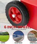 Close-up of 6 inch wheels on Two Pack 16 Gallon Fuel Caddies With Wheels 12V DC Self Priming Transfer Pump 60L Gas Diesel Tank