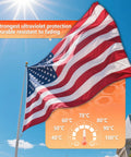 3x5 Ft Heavy Duty Outdoor American Flag Deluxe Spun Polyester Waterproof UV Resistant Embroidered Stars Tear Proof High Wind Flag waving