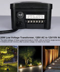 Low Voltage Landscape Lighting Transformer With Photocell Sensor And Timer, 120V AC To 12 Volt And 15 Volt Output, 120W