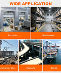 Nilight 20T hydraulic jack porta power kit collage showing factories, warehouses, construction sites, viaducts, docks