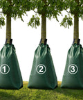 3-pack 20 Gallon Tree Water Bags With Slow Release Irrigation System For Deep Root Moisture, Gator Style Ring on trees
