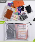 12 Pack Waterproof Zipper File Folders With Tear-Resistant PVC Pouches holding organized documents and accessories