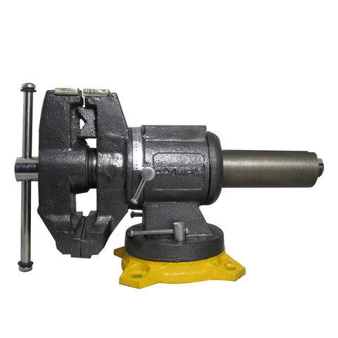 Multipurpose Vise With 5-Inch Wide Jaws Built-In Anvil 360-Degree Rotating Base Reinforced 4-Lug Mount Double Lock Swivel Vise