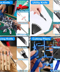 192 Piece Model Tool Kit For Figure And Vehicle Models with knives and pliers for precision cutting and assembly in use