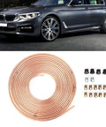 25ft Copper Plated Brake Line Tubing 3 16 Inch OD With Fittings For Cars And Trucks, coiled gold tubing with fittings
