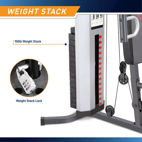 Multifunction Steel Home Gym System With 150 Pound Weight Stack For Full Body Strength Training At Home Beast Mode Ready