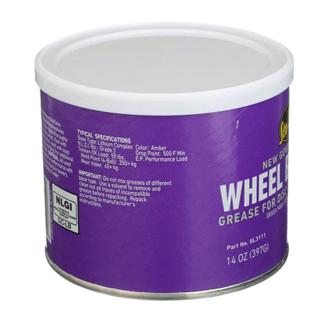 New Generation Wheel Bearing Grease For Disc And Drum Brakes 14 Oz High Temperature Bearing Lubricant purple container side view