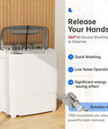 Top Tier Compact Portable Washing Machine With Fast Spin Dryer, Straight Up Solid Mini Semi Automatic Laundry Washer zero hassle setup.