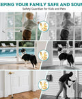 Child and pet versus intruder scenarios showcasing the 2-In-1 Sliding Door Security Bar and Window Guard for family safety.