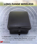 One Mile Wireless Driveway Alarm Sensor With Heavy Duty Rubber Hose 25 Ft No Brainer Setup Works With Any Dakota Alert 4000 Series Transmitter Or Receiver Real Time Alerts For Easy Driveway Security. Black wireless transmitter unit