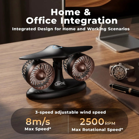 Jet Engine Desk Fan With Eighteen Hour Runtime USB C Rechargeable Turbo Table Fan Aviation Turbine Office Decor on desk
