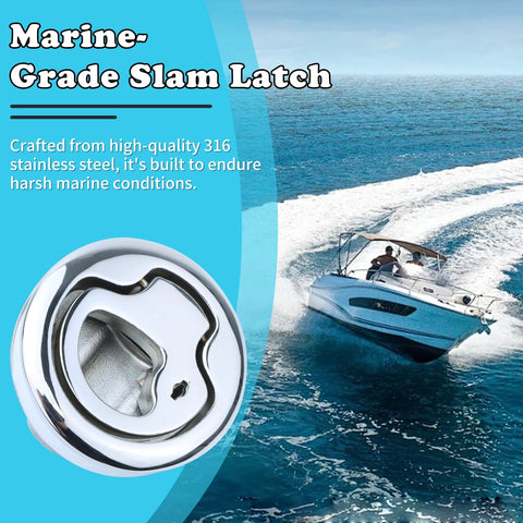 Lockable boat slam latch, 2-pack, marine-grade 316 stainless steel deck hatch latch