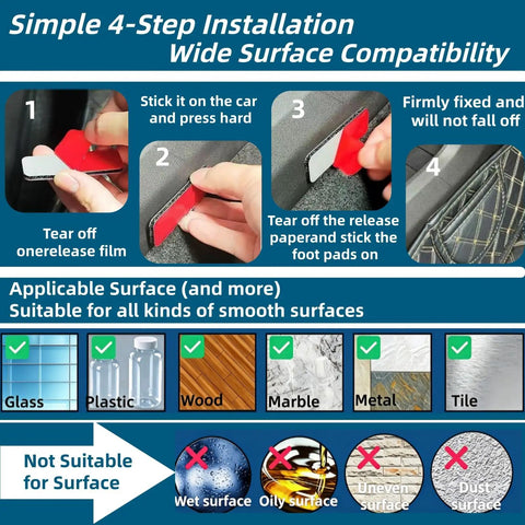 Simple installation guide for Heavy Duty Hook And Loop Strips 24 Pack With Industrial Adhesive Tough As Nails Grip for various surfaces.