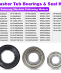 Premium Heavy Duty Replacement Washer Tub Bearings And Seal Kit For Samsung Front Load Washers, includes steel bearings and fluoro ring.