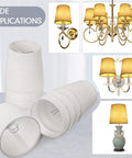 Pack Of 10 White Linen Barrel Lamp Shades For Chandeliers And Table Lamps 4 Inch Top Diameter 5 Inch Bottom Diameter