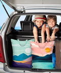 Two Pack Large Travel Laundry Bags With Handle Waterproof Washable Dirty Clothes Bags for Travel Wet and Dry Use in car trunk.